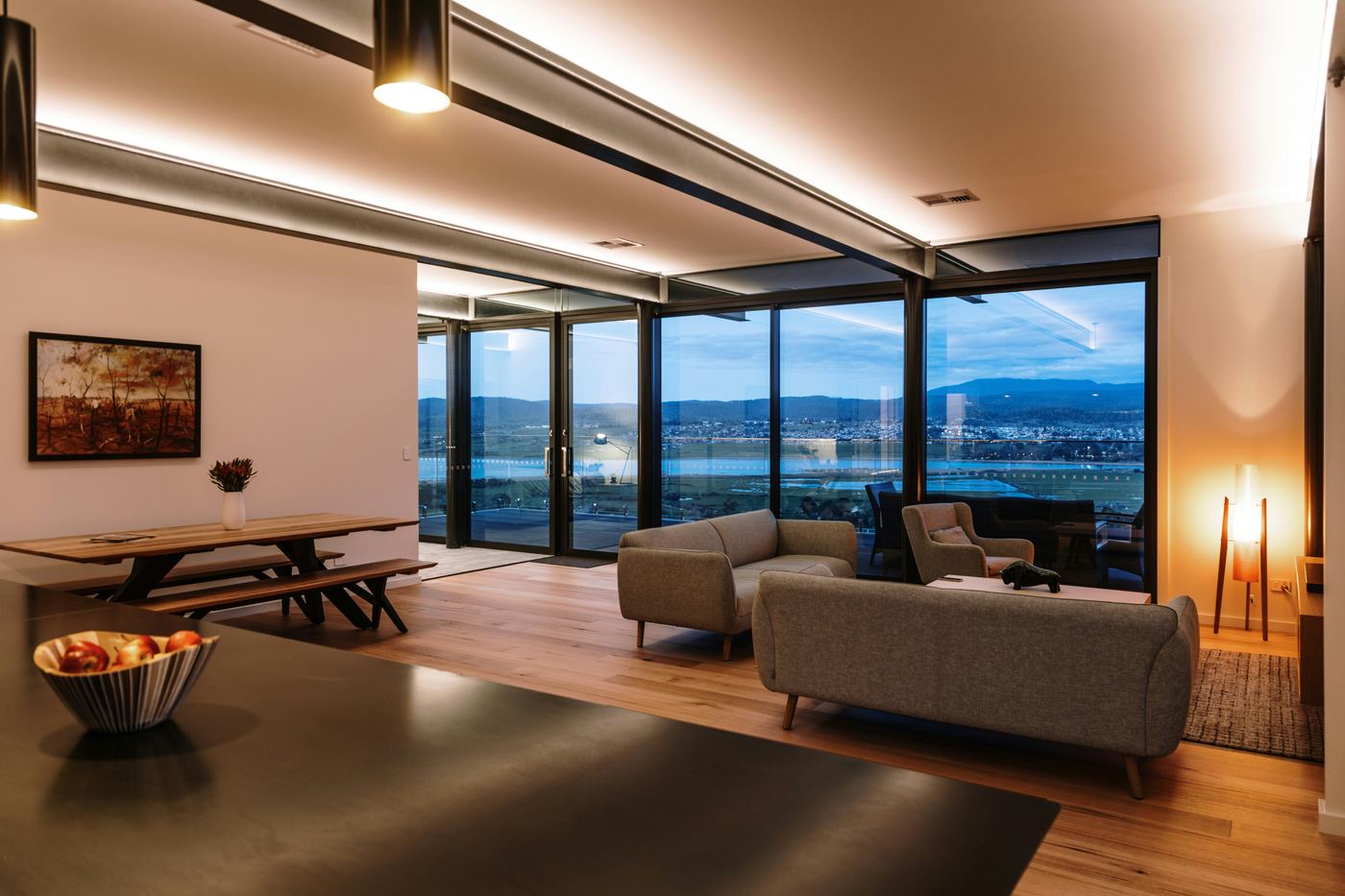 Modern interior with architectural lighting