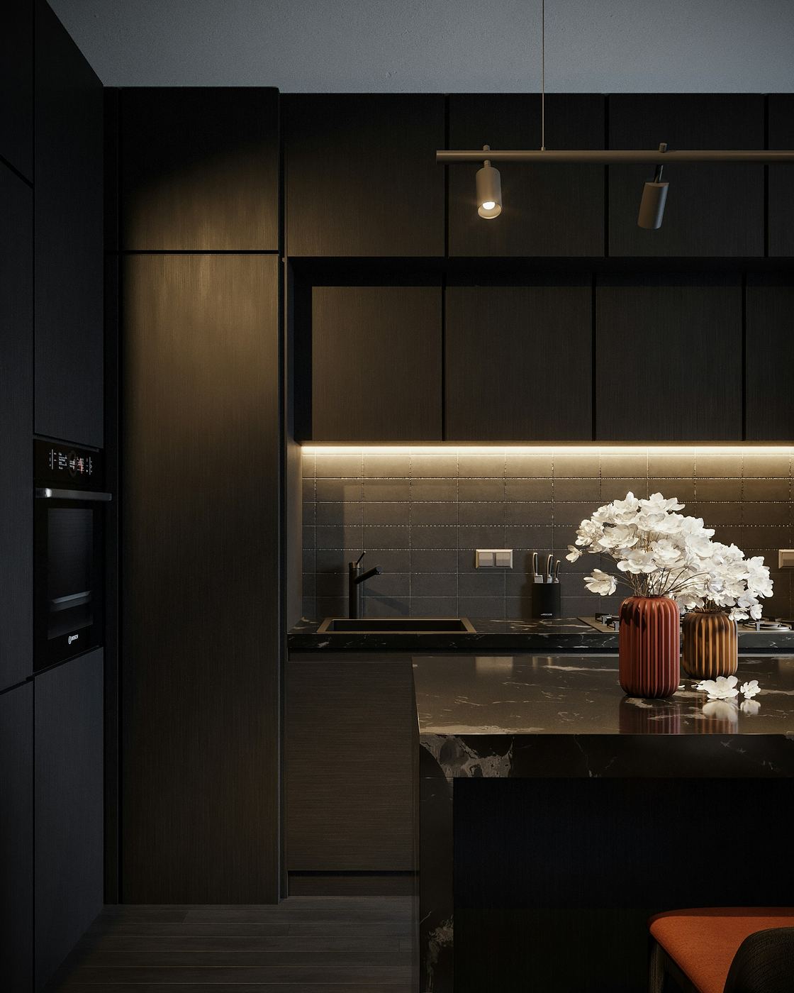 Modern interior with architectural lighting